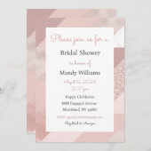 ローズゴールドの招待状 ベイビー ブライダル バースデーパーティー 招待状 (正面/裏面)