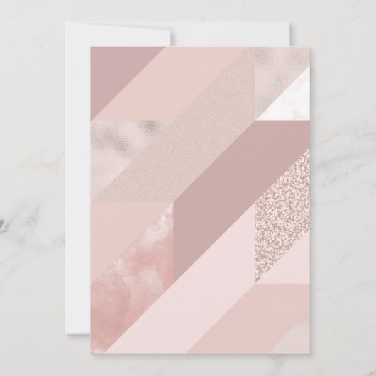 ローズゴールドの招待状, ベビー, ブライダル, 誕生日パーティー 招待状 (裏面)