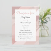 ローズゴールドの招待状（ベビー、結婚式前パーティー、ディナー） 招待状 (スタンド正面)