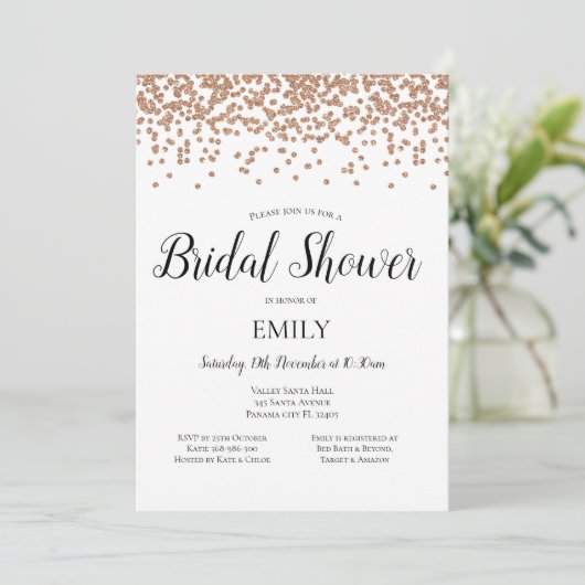 ローズゴールドの招待状 招待状 (スタンド正面)