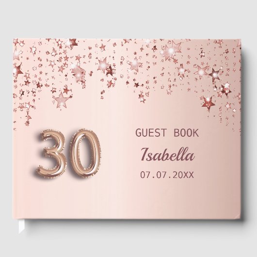 ローズゴールドの星の名前 30歳の誕生日 ゲストブック (正面)