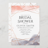ローズゴールドの朝の水彩幾何学的なウェディングシャワーの招待状 招待状 (正面/裏面)