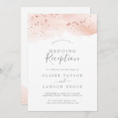 ローズゴールドの水彩ウェディングパーティー 招待状 (正面/裏面)