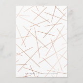 ローズゴールドの水彩幾何学模様のウェディング詳細情報 エンクロージャーカード (裏面)
