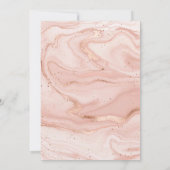 ローズゴールドの水彩画 ウェディングドレス ブライダルシャワー 招待状 (裏面)