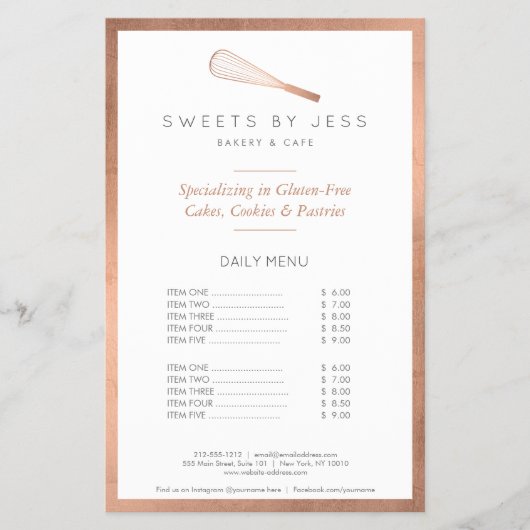 ローズゴールドの泡立て器 Bakery ハーフページ フライヤー (正面)