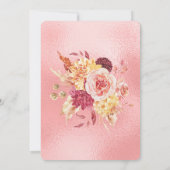 ローズゴールドの洗礼と初めての誕生日 招待状 (裏面)