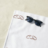 ローズゴールドの白モノグラム 現代的でエレガントな名前 ビーチタオル (インサイチュ)