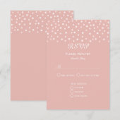ローズゴールドの真珠 ウェディング 出欠カード (正面/裏面)
