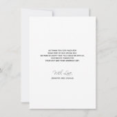 ローズゴールドの筆跡 ウェディング サンクスカード | フォト 招待状 (裏面)