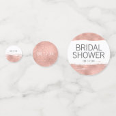 ローズゴールドの筆跡 ブライダルシャワーテーブル コンフェッティ (裏面)