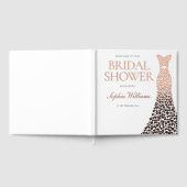 ローズゴールドの箔ハートドレス ブライダルシャワー ゲストブック (全面)