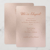 ローズゴールドの箔効果 私たち式場を飛び出して結婚しました お知らせ 招待状 (正面/裏面)