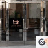 ローズゴールドの箔押しミシン リメイク テーラー ウィンドウサイン (オフィスドア)