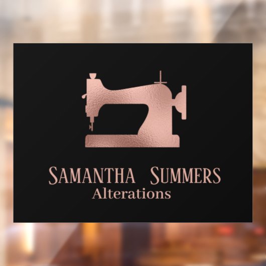 ローズゴールドの箔押しミシン リメイク テーラー ウィンドウサイン (シート2)