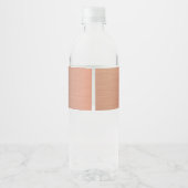 ローズゴールドの箔押しモノグラム ウェディング バースデー ギフト ペットボトルラベル (裏面)