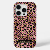 ローズゴールドの箔押しレオパードプリントのイニシャル入り Case-Mate iPhoneケース (裏面)