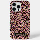 ローズゴールドの箔押しレオパードプリントのイニシャル入り Case-Mate iPhoneケース (裏面)