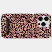 ローズゴールドの箔押しレオパードプリントのイニシャル入り Case-Mate iPhoneケース (裏面 (横))