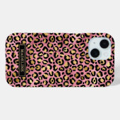 ローズゴールドの箔押しレオパードプリントのモノグラム Case-Mate iPhoneケース (裏面 (横))