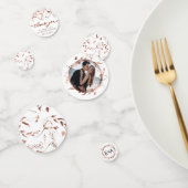 ローズゴールドの箔押しワイルドフラワースプリングモノグラムウェディング コンフェッティ (グループ)