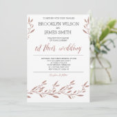 ローズゴールドの箔押し効果が施された結婚式の招待状 招待状 (スタンド正面)