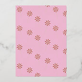 ローズゴールドの箔押し猫の写真コラージュ ピンクのホリデーカード 箔シーズンカード (裏面)