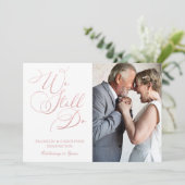 ローズゴールドの箔押し 結婚記念日 誓いの更新 招待状 (スタンド正面)