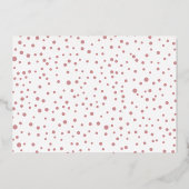 ローズゴールドの箔押し「JOY」とバラの実のクリスマス写真 箔シーズンカード (裏面)