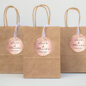 ローズゴールドの紙吹雪　ありがとう ラウンドシール