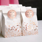 ローズゴールドの紙吹雪　ありがとう ラウンドシール