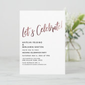 ローズゴールドの結婚式の披露宴をお祝いしよう 招待状 (スタンド正面)