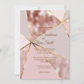 ローズゴールドの結婚式招待状 招待状 (正面)