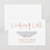 ローズゴールドの結婚式用ウィッシュ ウェル エンクロージャーカード (正面/裏面)