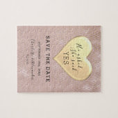 ローズゴールドの結婚式　保存日 ジグソーパズル (横)