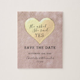 ローズゴールドの結婚式　保存日 ジグソーパズル