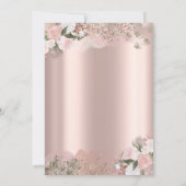 ローズゴールドの縁取り ブランシュ＆バブル ブライズシャワー 招待状 (裏面)