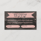 ローズゴールドの肉球紹介カード(犬のトリマー向け) 名刺 (正面)