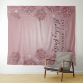 ローズゴールドの背景 コーポレートホリデーパーティー ウィンター タペストリー (インサイチュ(横))