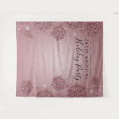 ローズゴールドの背景 コーポレートホリデーパーティー ウィンター タペストリー (正面(横))