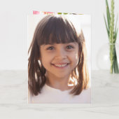 ローズゴールドの花とユーカリの写真確認 サンキューカード (裏面)