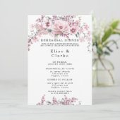 ローズゴールドの花とユーカリの彩色前夜祭 招待状 (スタンド正面)