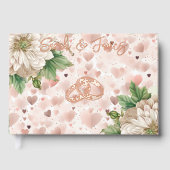 ローズゴールドの花柄ゲストブック ゲストブック (正面)