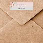 ローズゴールドの花 緑の返送先住所 ラベル