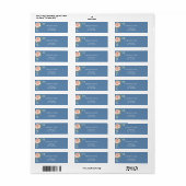 ローズゴールドの花 緑の青いリターンアドレス ラベル (フルシート)