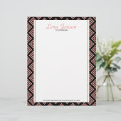 ローズゴールドの菱形（ひしがた）黒背景 レターヘッド (スタンド正面)