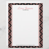 ローズゴールドの菱形（ひしがた）黒背景 レターヘッド (正面/裏面)