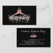 ローズゴールドの裁縫師仕様 フラワーハンガー 名刺 (正面/裏面)