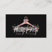 ローズゴールドの裁縫師仕様 フラワーハンガー 名刺 (正面)