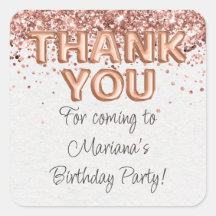 ローズゴールドの誕生日パーティーのお返し